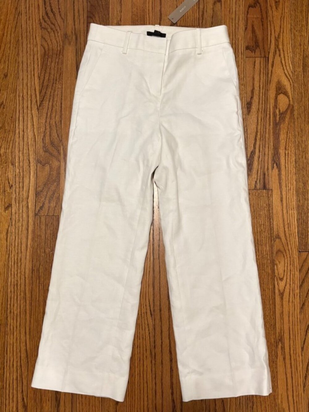 NWT Women's J. Crew Peyton pant in stretch linen, white, size: 0